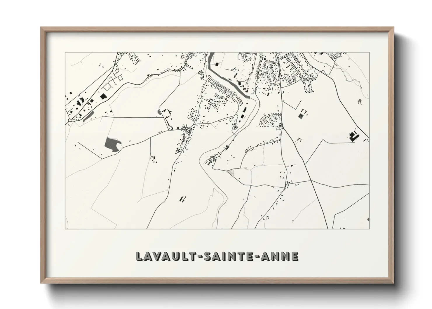 Une affiche de carte sur Lavault-Sainte-Anne