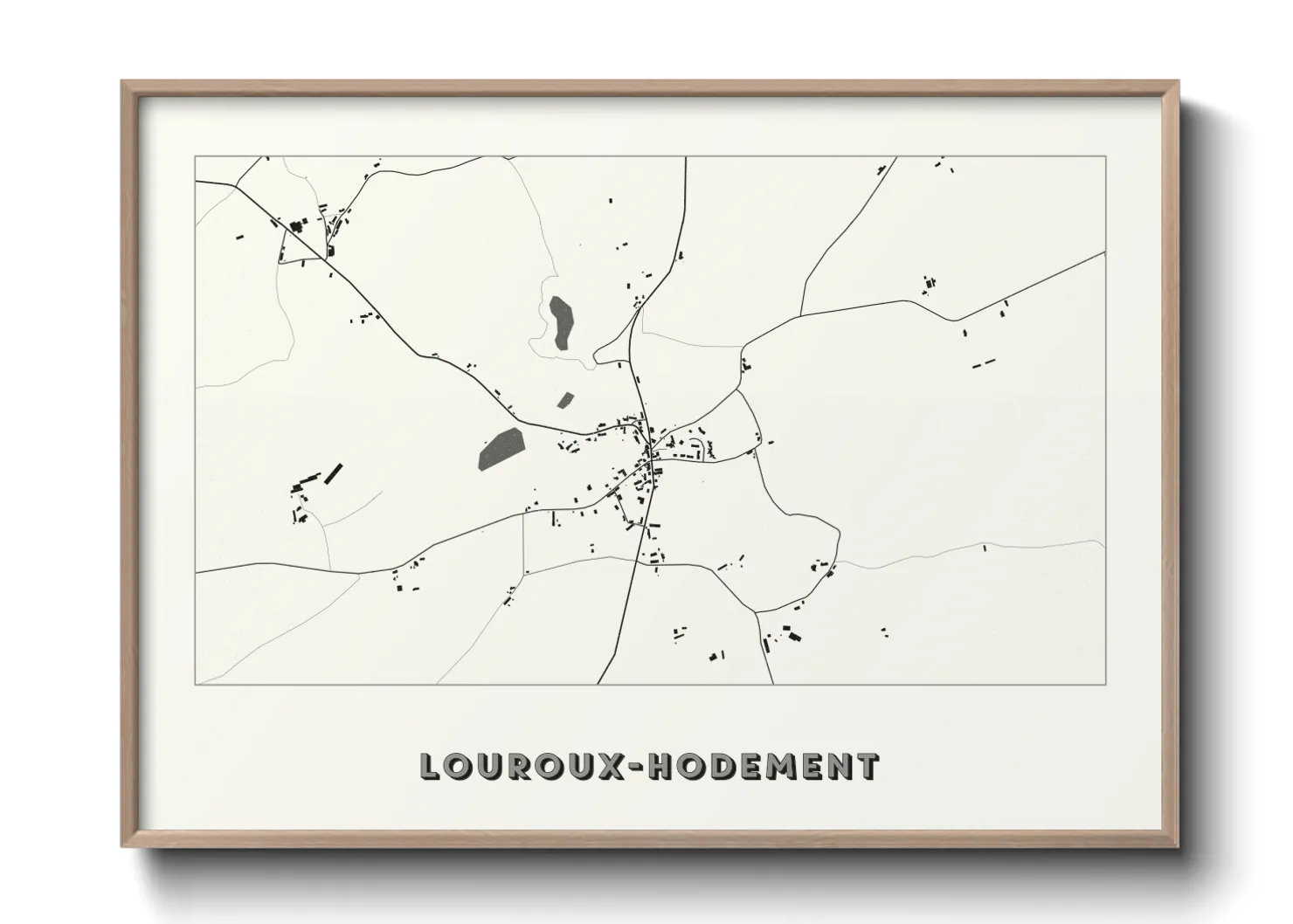 Une affiche de carte sur Louroux-Hodement