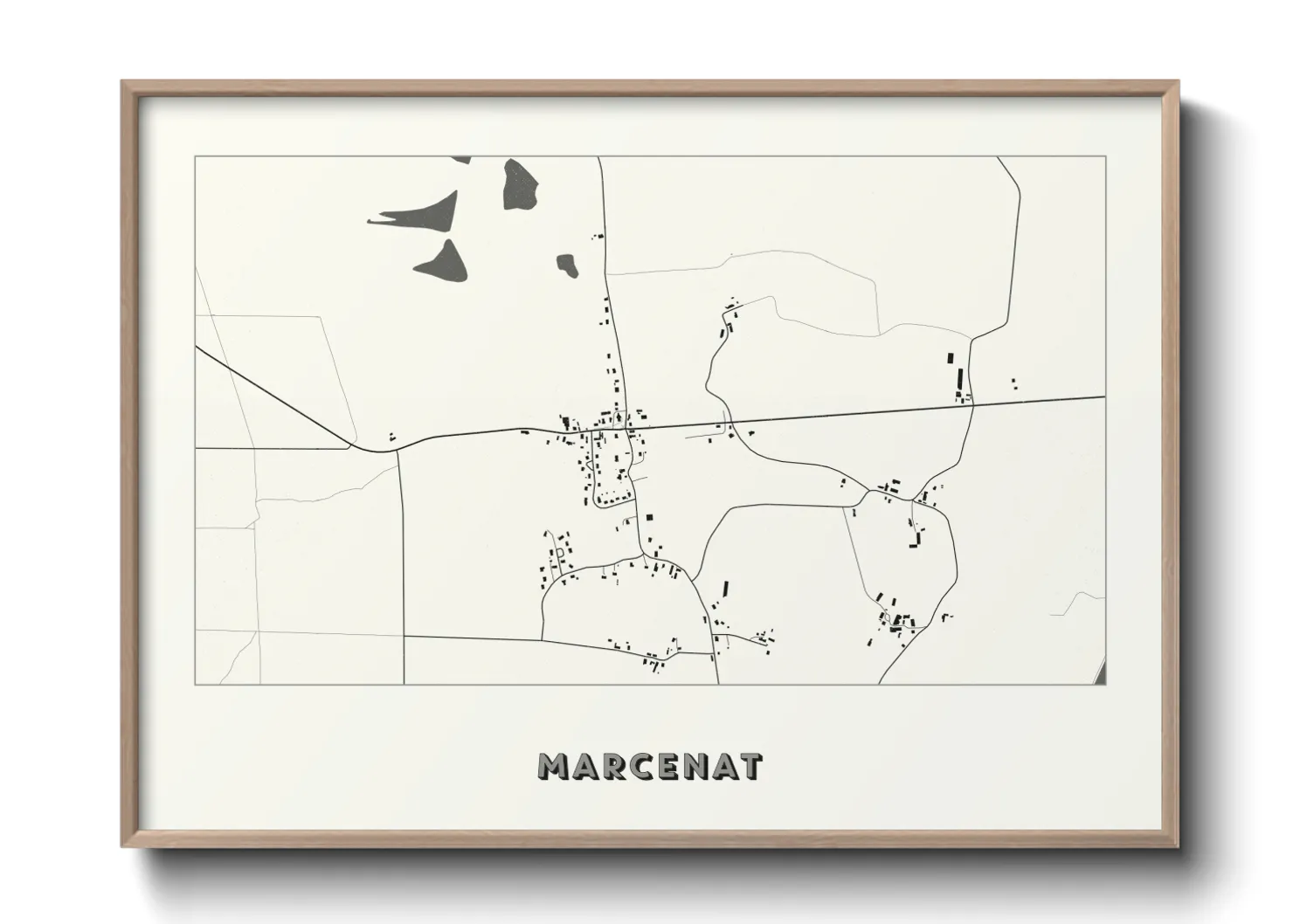 Une affiche de carte sur Marcenat