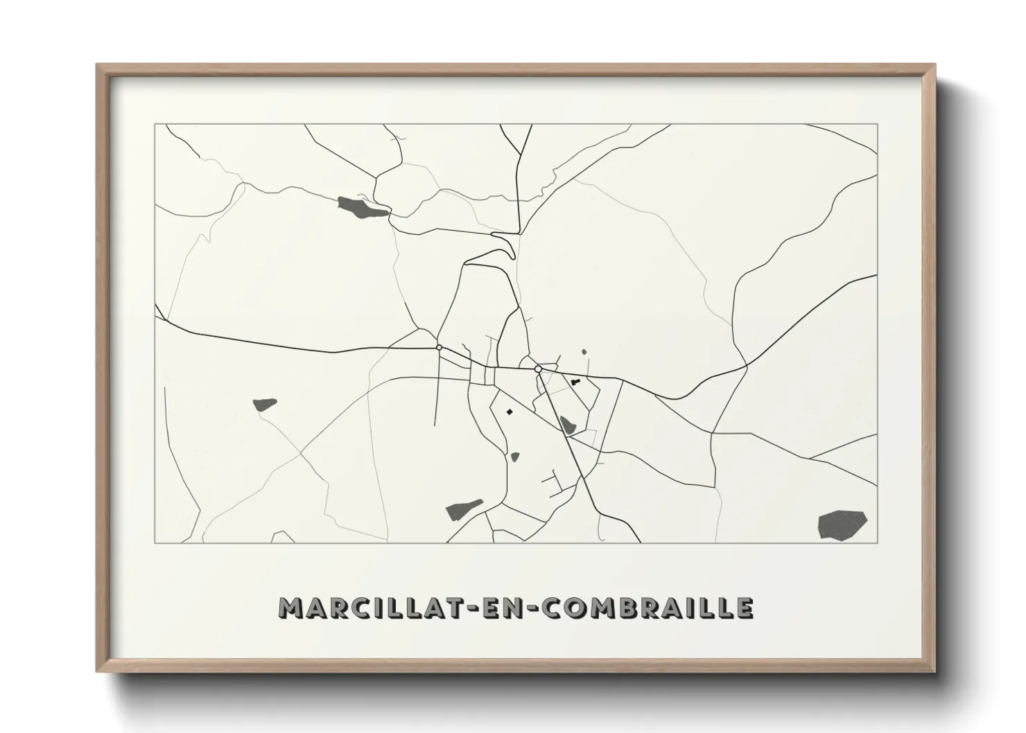 Une affiche de carte sur Marcillat-en-Combraille