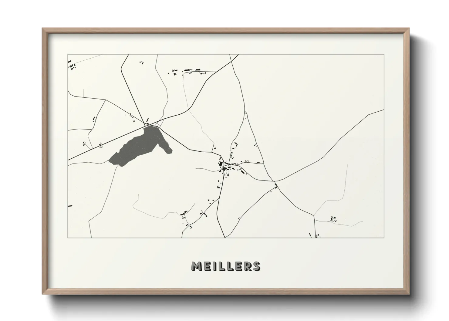 Une affiche de carte sur Meillers