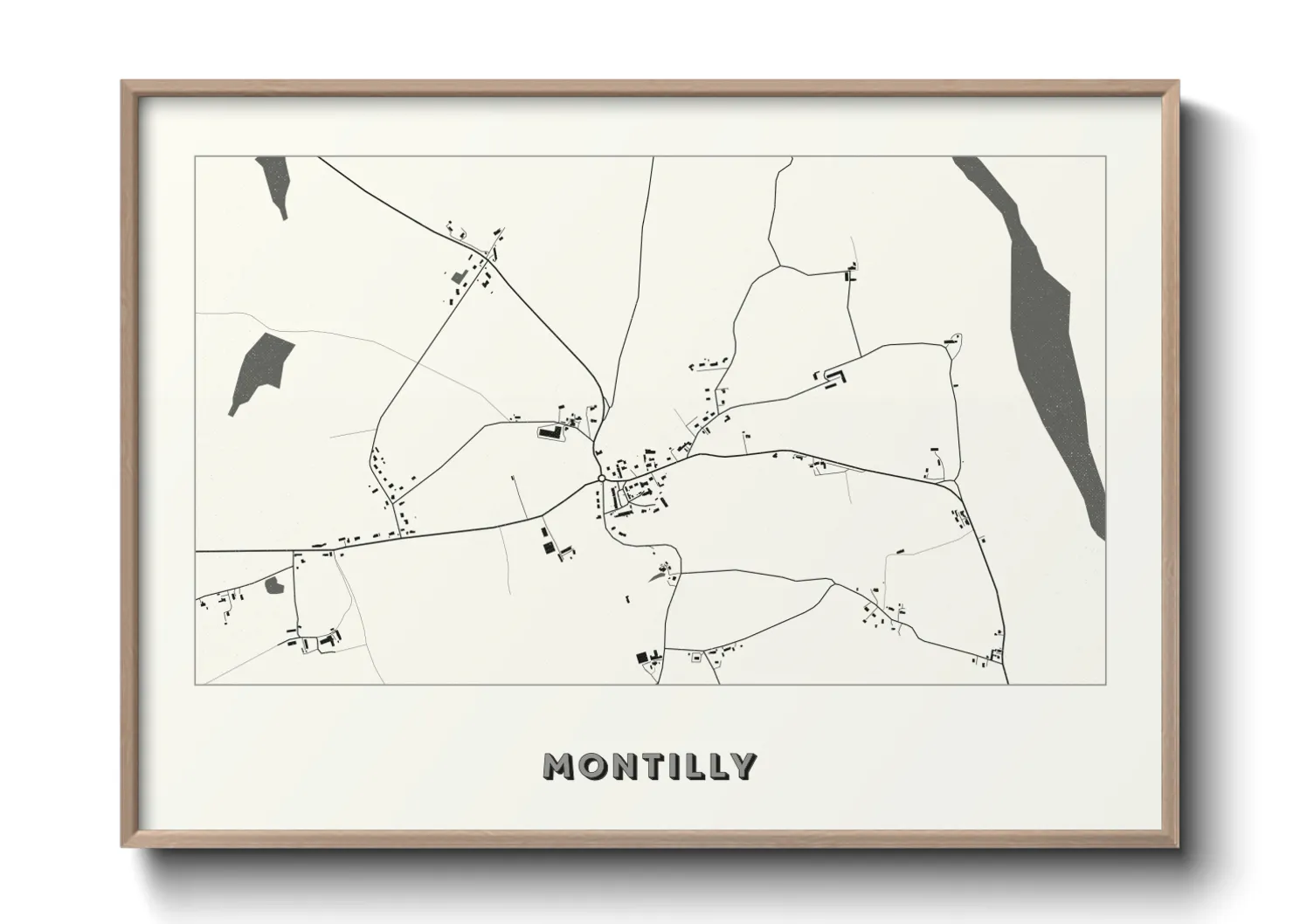 Une affiche de carte sur Montilly