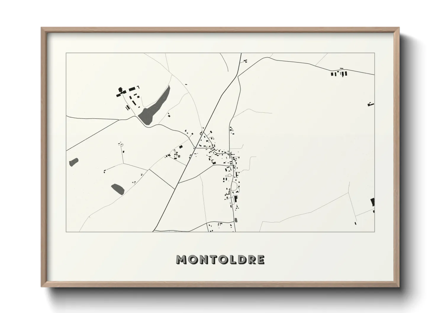 Une affiche de carte sur Montoldre
