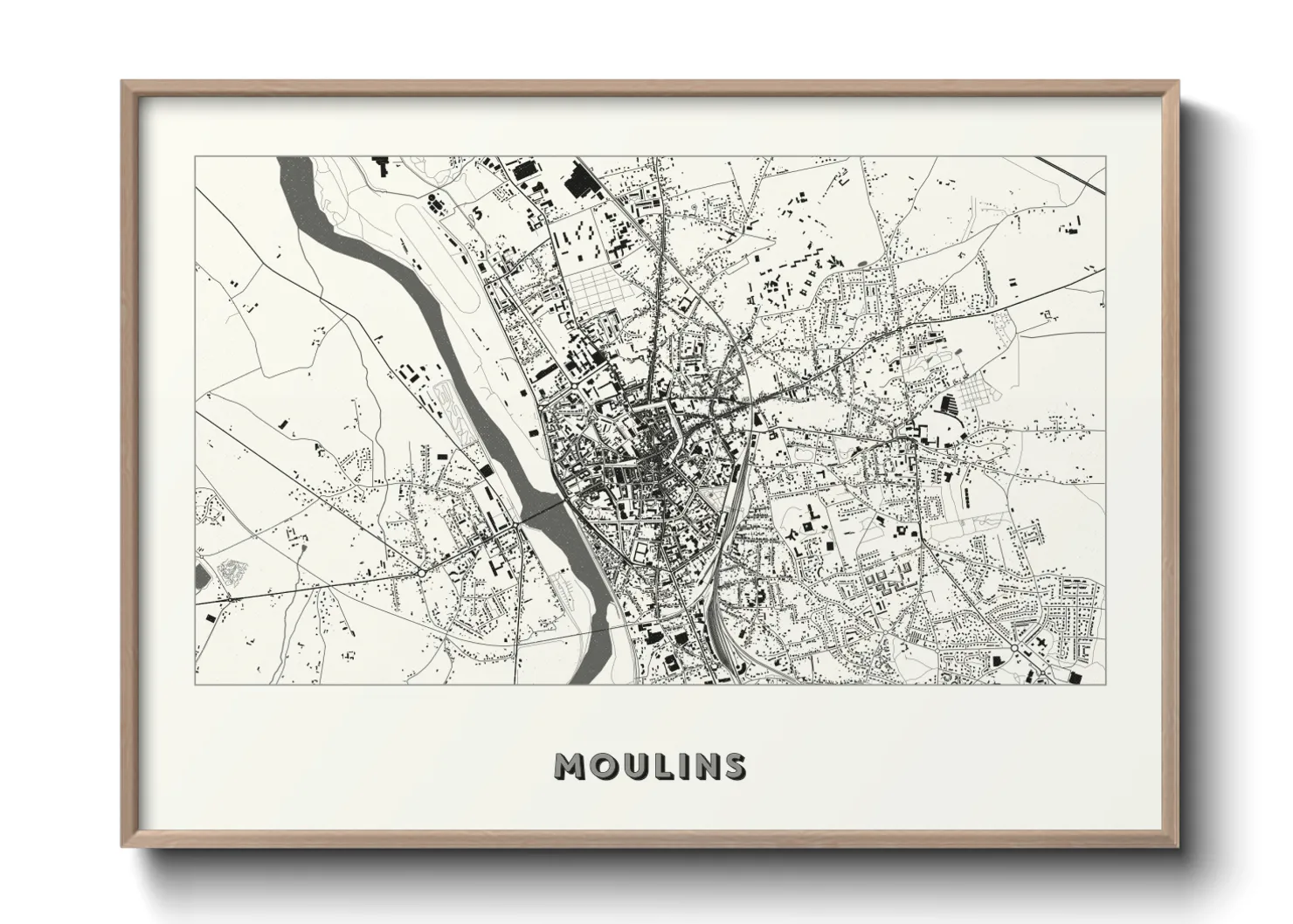 Une affiche de carte sur Moulins
