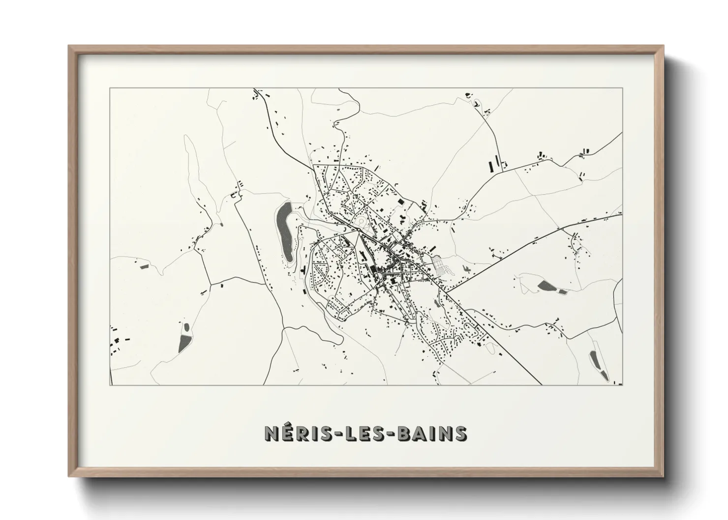 Une affiche de carte sur Néris-les-Bains
