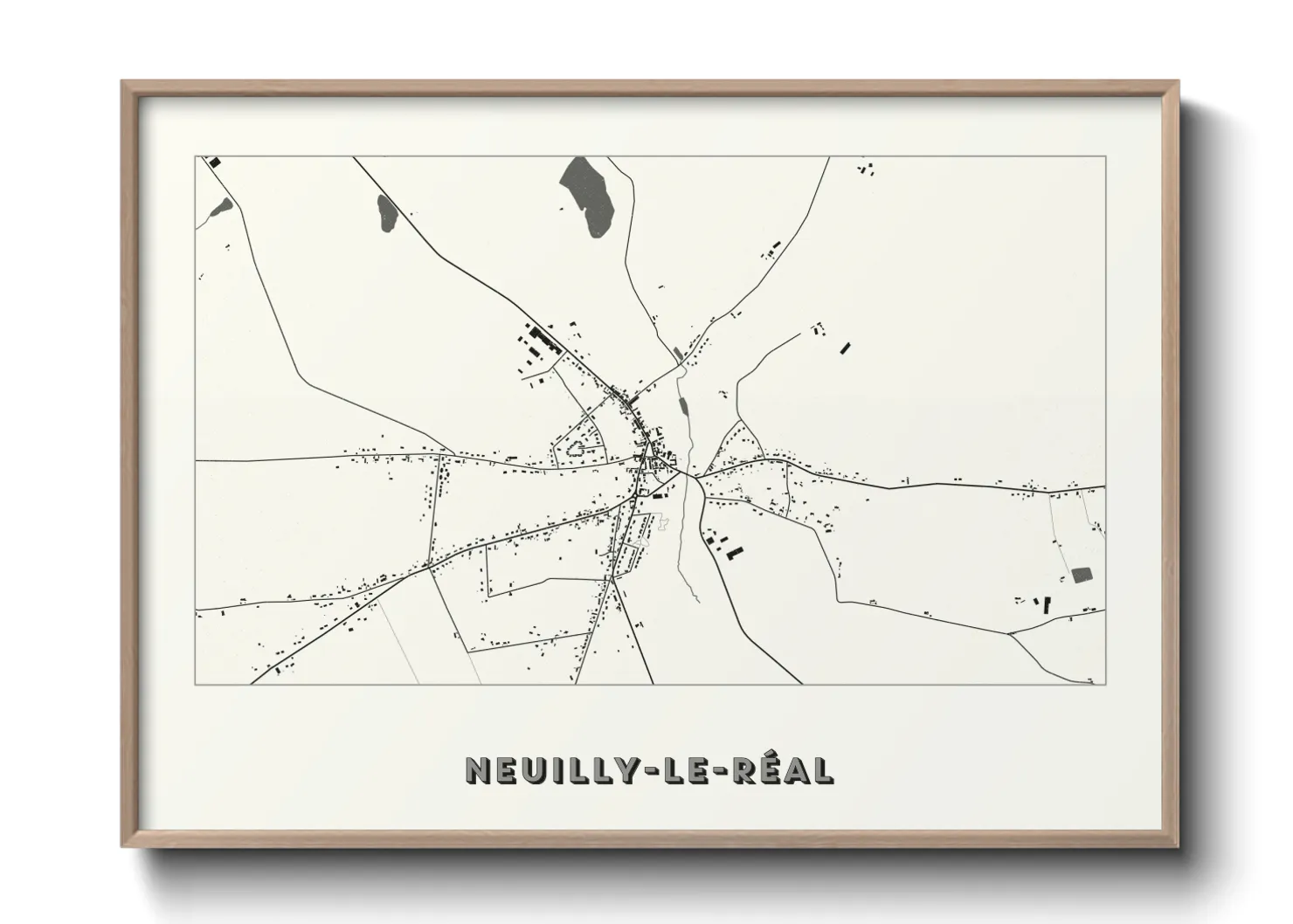 Une affiche de carte sur Neuilly-le-Réal
