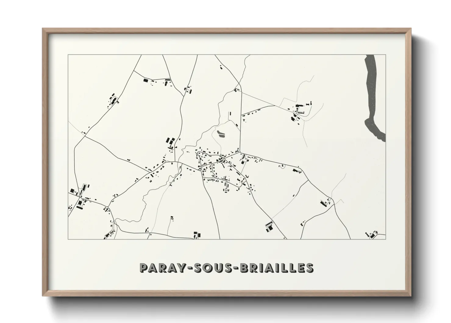 Une affiche de carte sur Paray-sous-Briailles