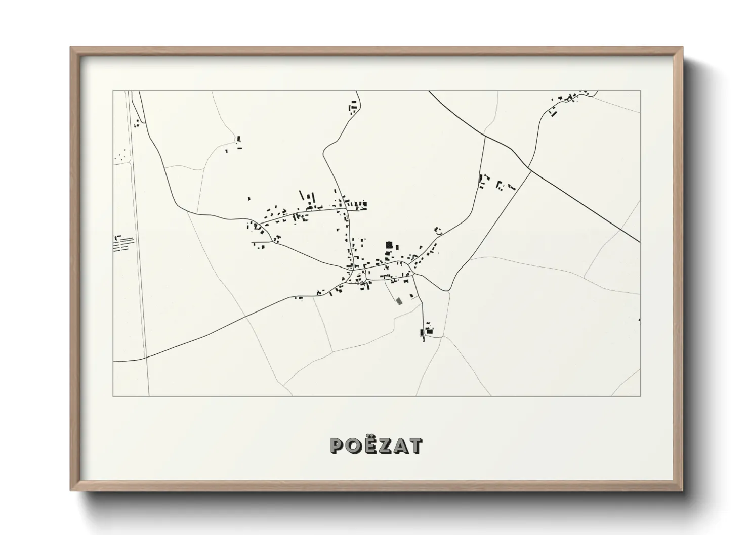 Une affiche de carte sur Poëzat
