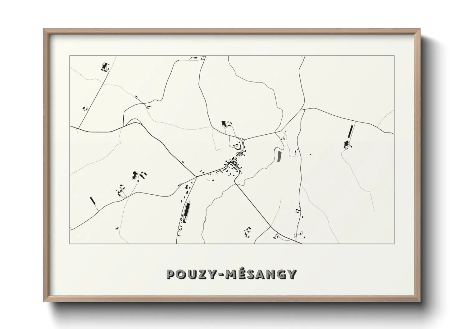 Une affiche de carte sur Pouzy-Mésangy