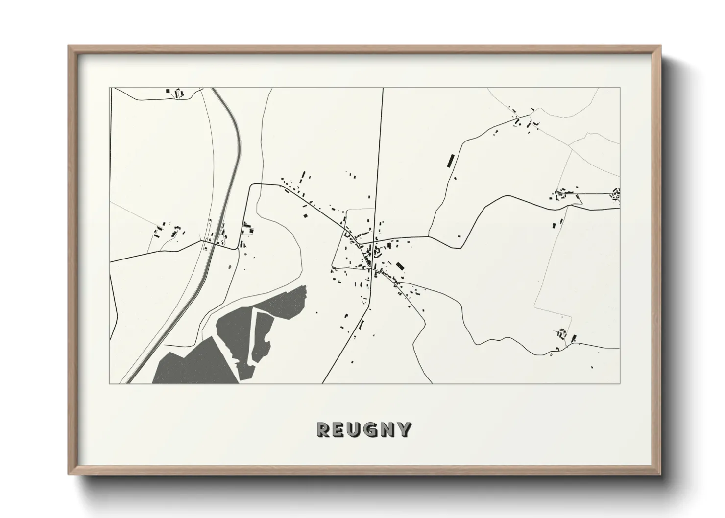 Une affiche de carte sur Reugny