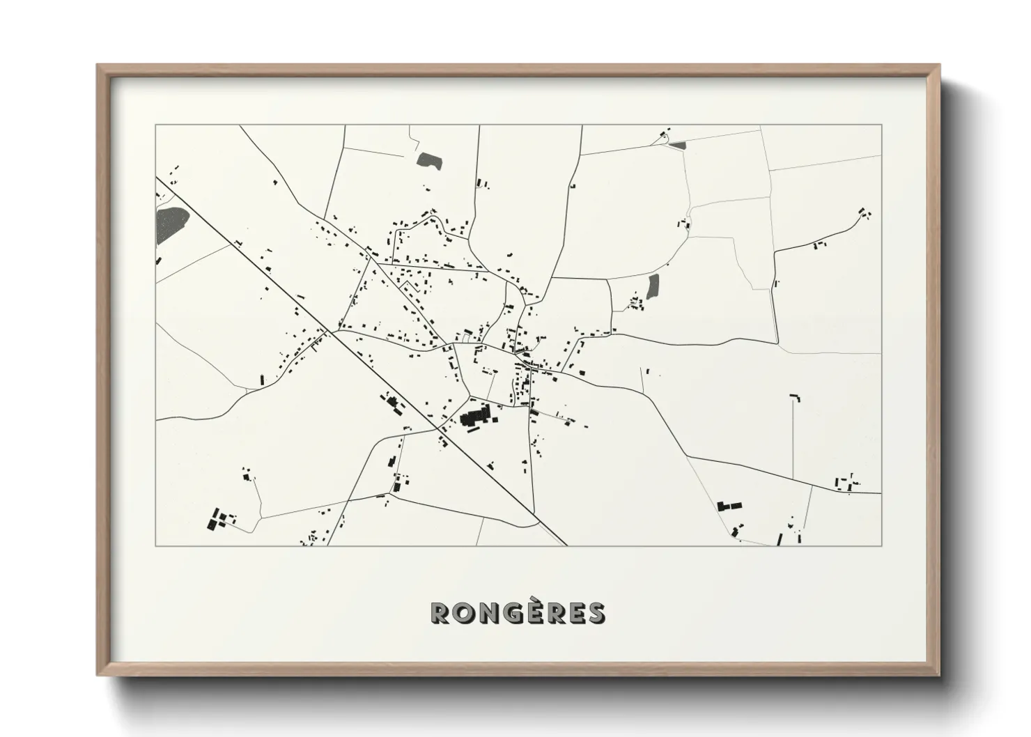 Une affiche de carte sur Rongères