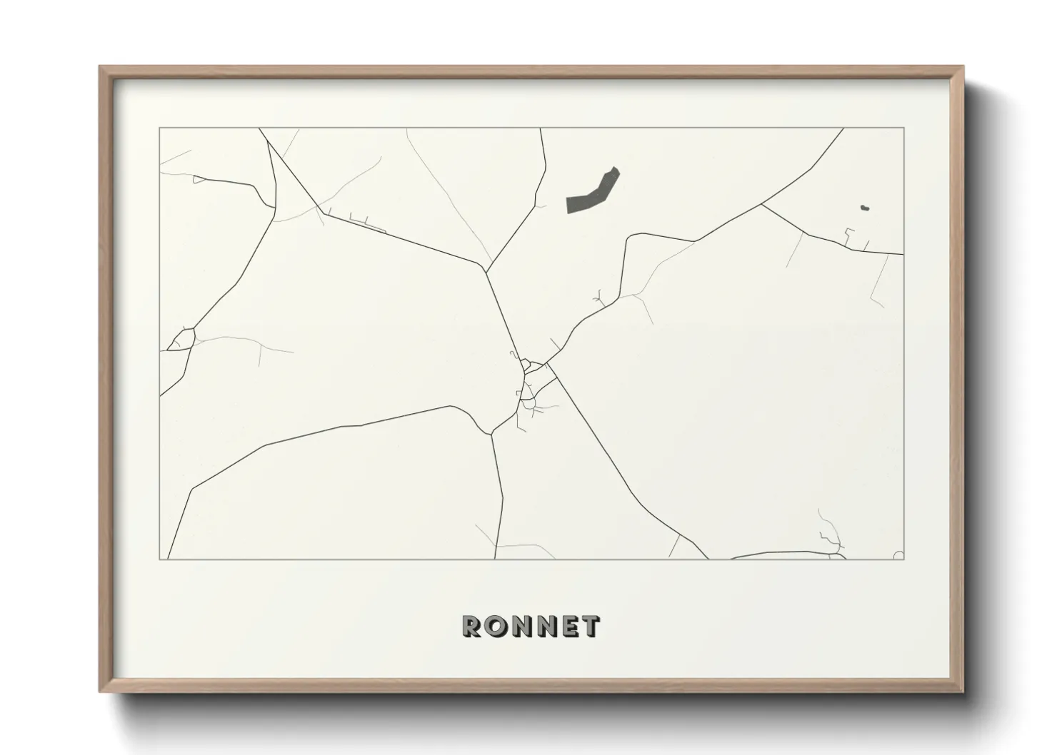 Une affiche de carte sur Ronnet
