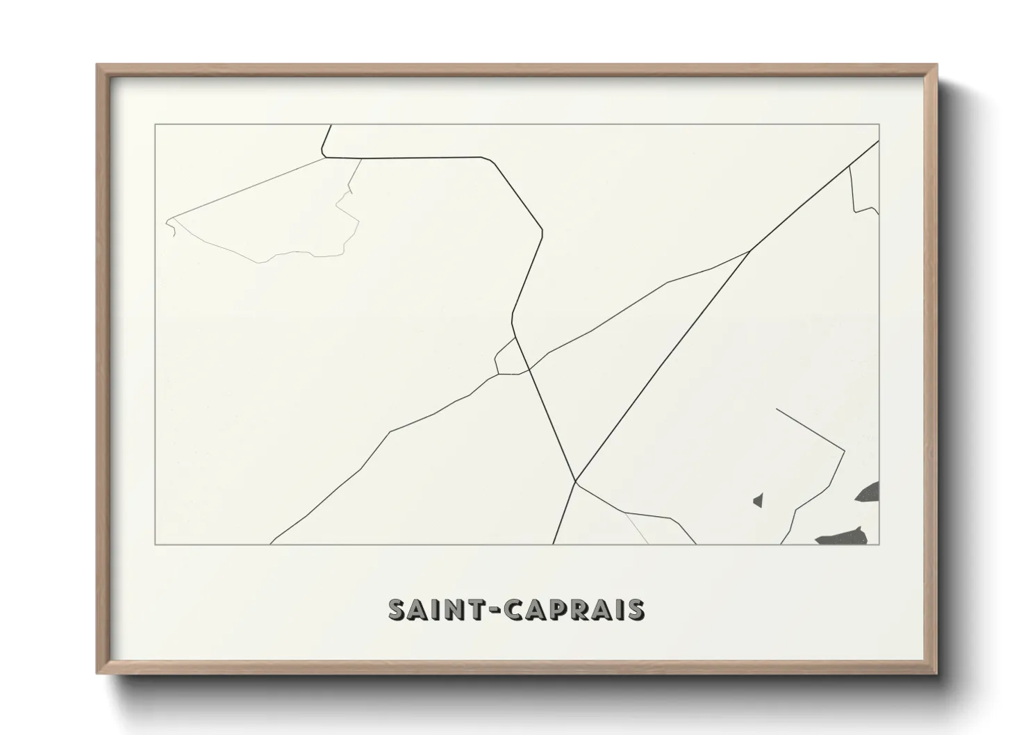 Une affiche de carte sur Saint-Caprais