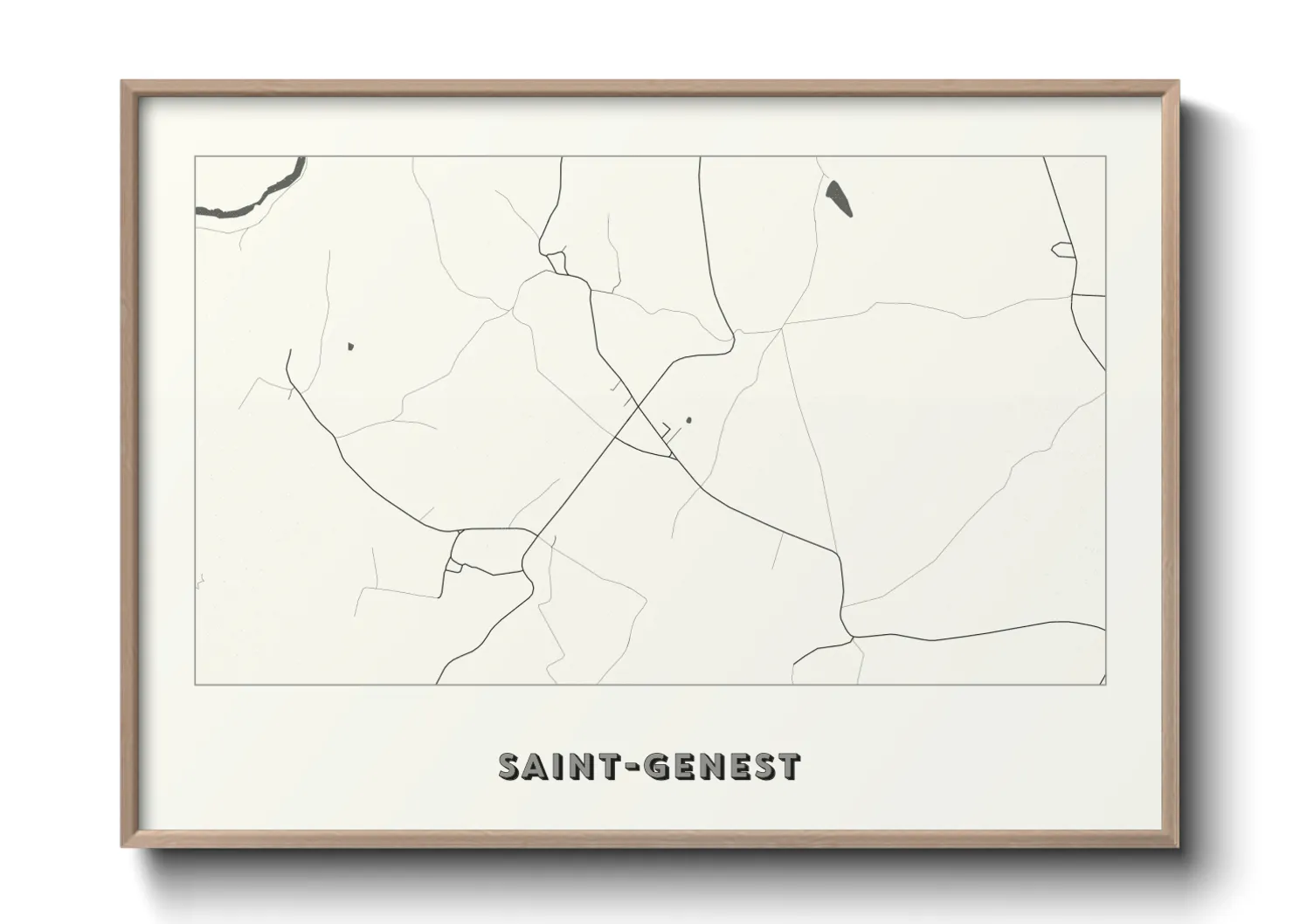 Une affiche de carte sur Saint-Genest