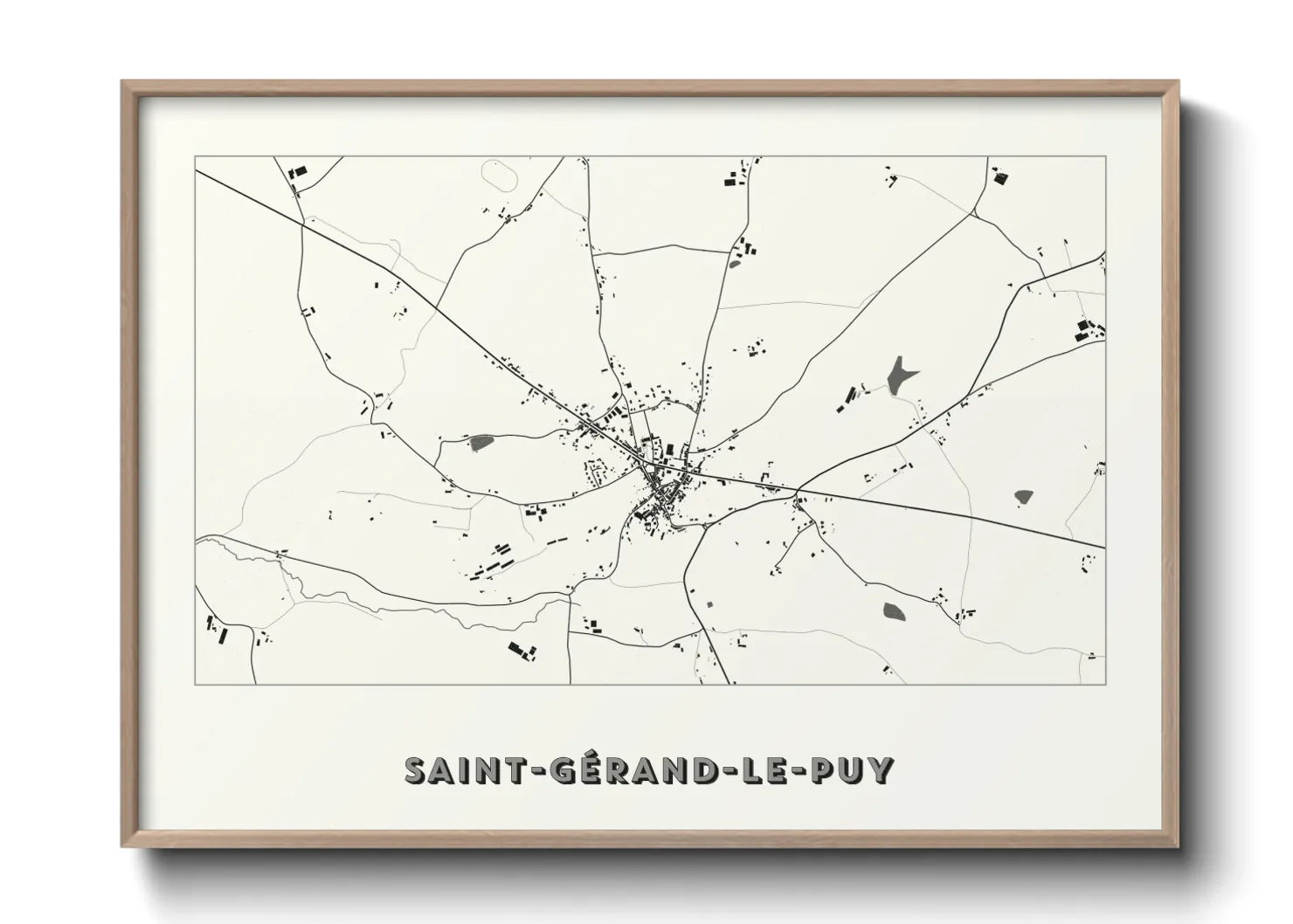 Une affiche de carte sur Saint-Gérand-le-Puy