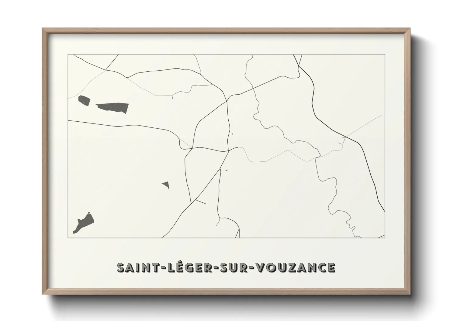 Une affiche de carte sur Saint-Léger-sur-Vouzance