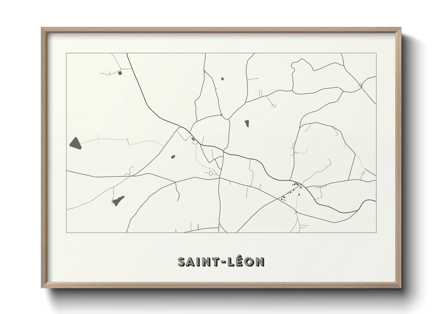 Une affiche de carte sur Saint-Léon