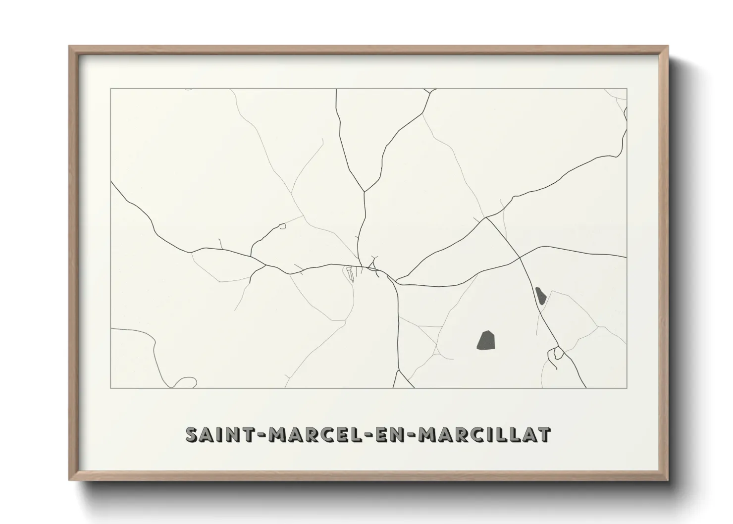 Une affiche de carte sur Saint-Marcel-en-Marcillat