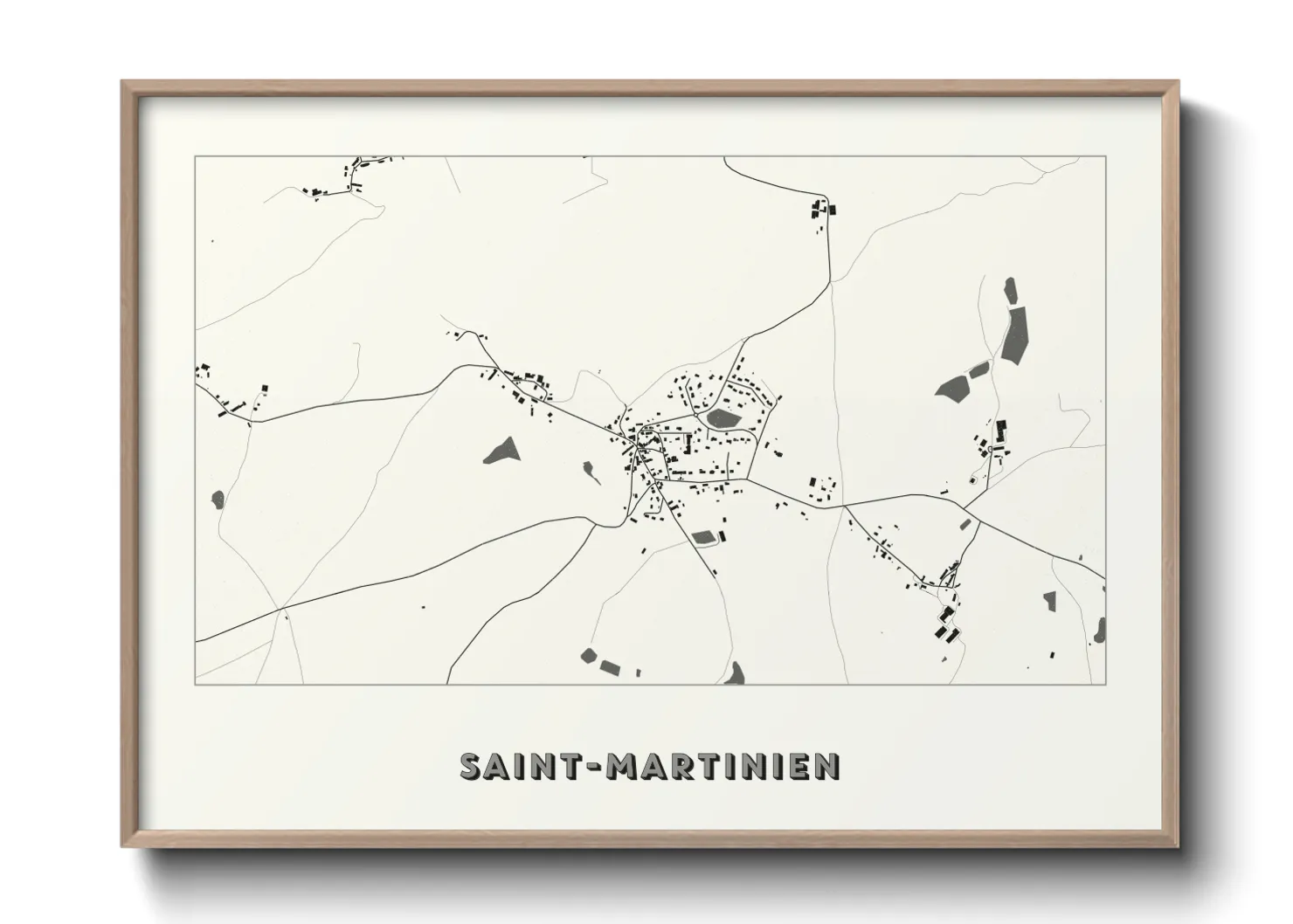 Une affiche de carte sur Saint-Martinien