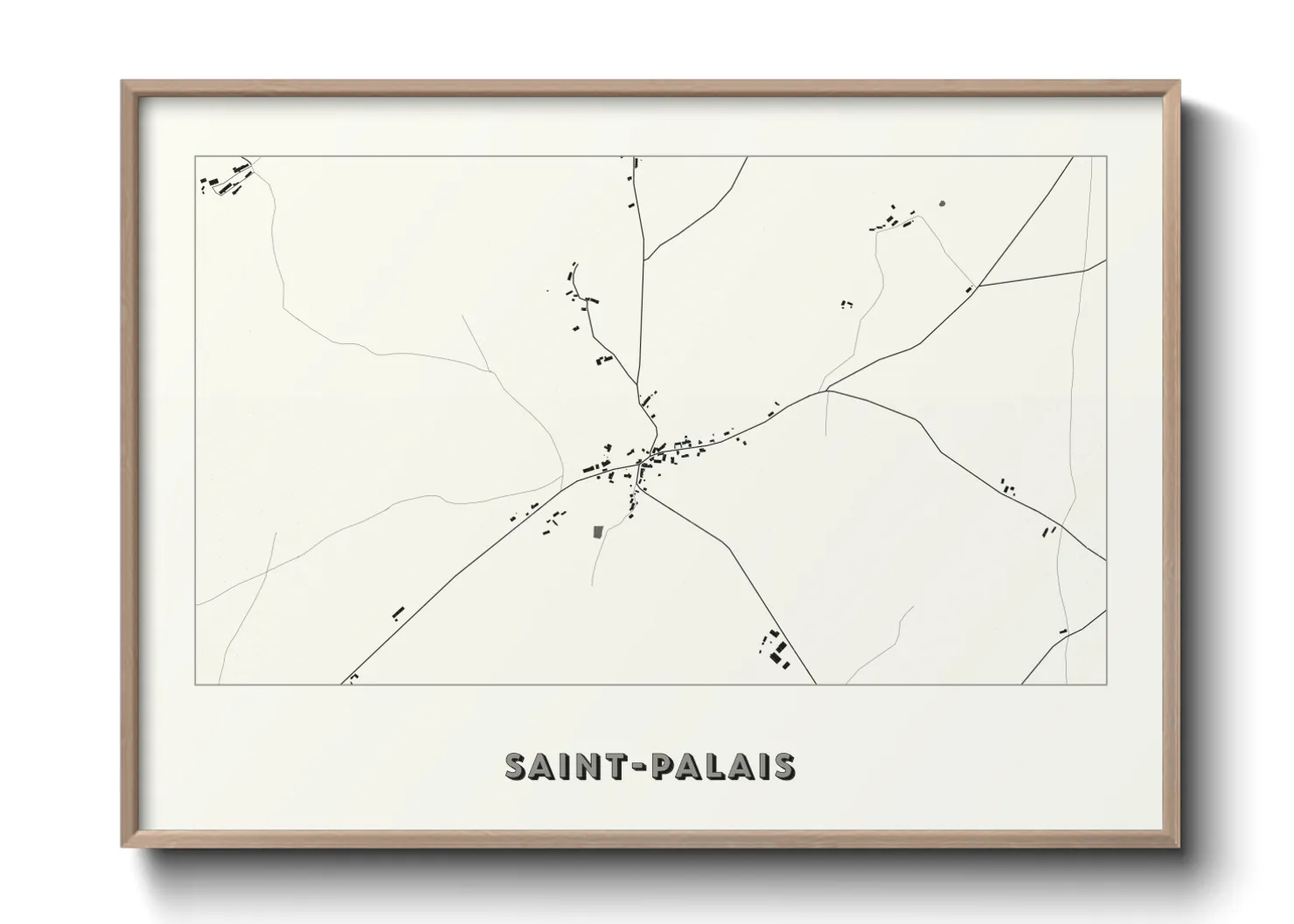 Une affiche de carte sur Saint-Palais