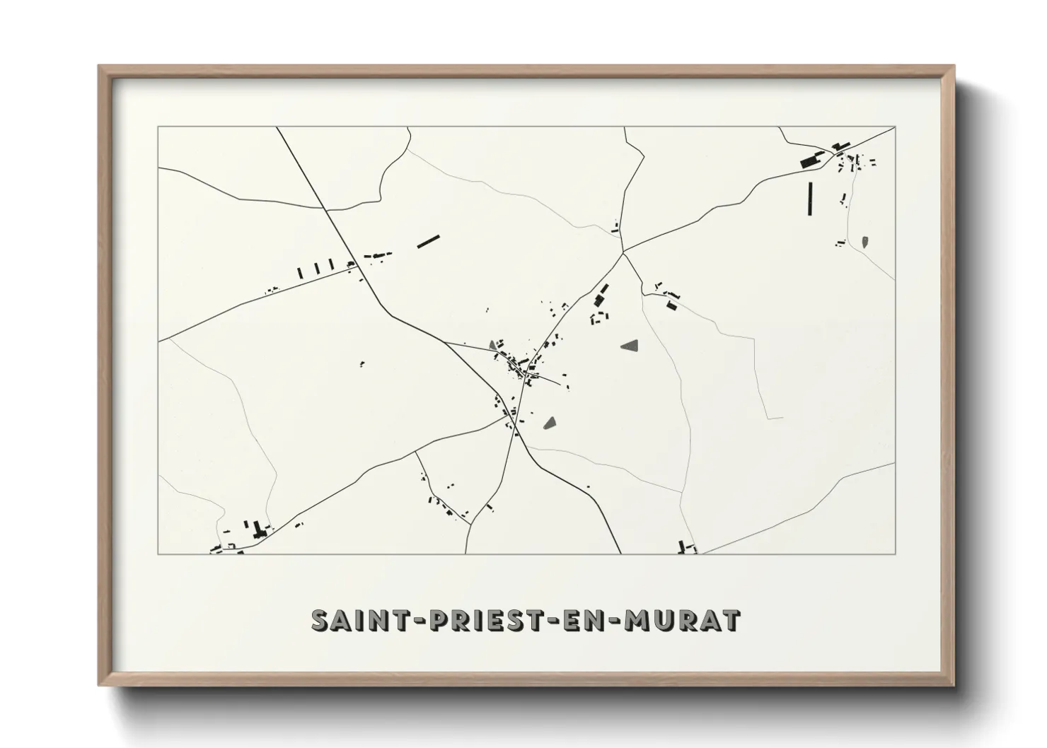 Une affiche de carte sur Saint-Priest-en-Murat