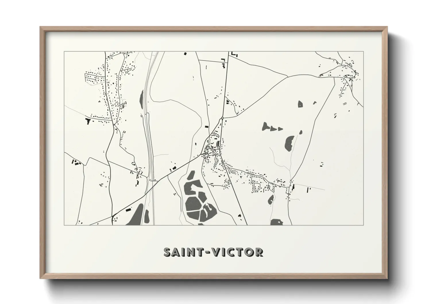 Une affiche de carte sur Saint-Victor