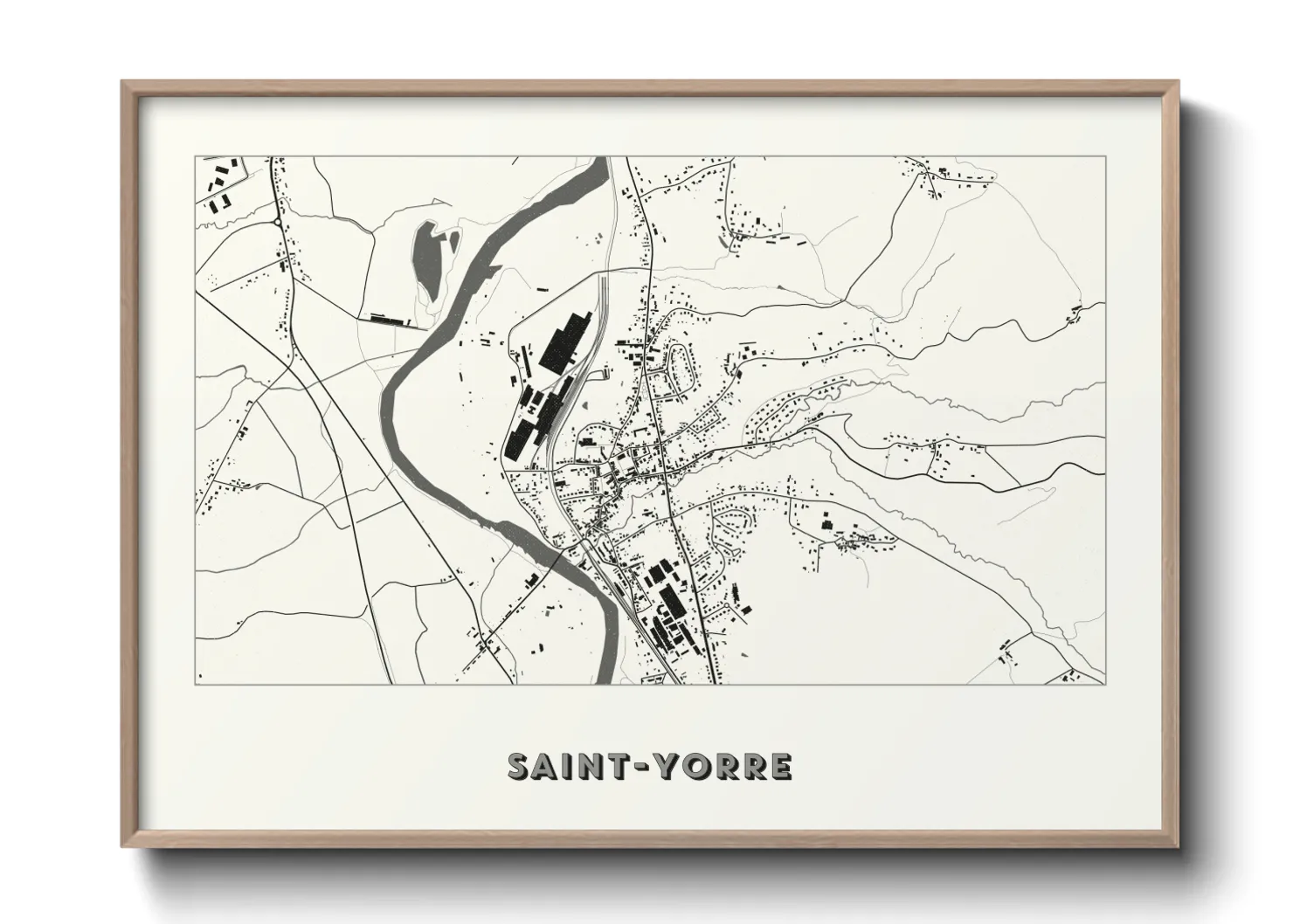 Une affiche de carte sur Saint-Yorre