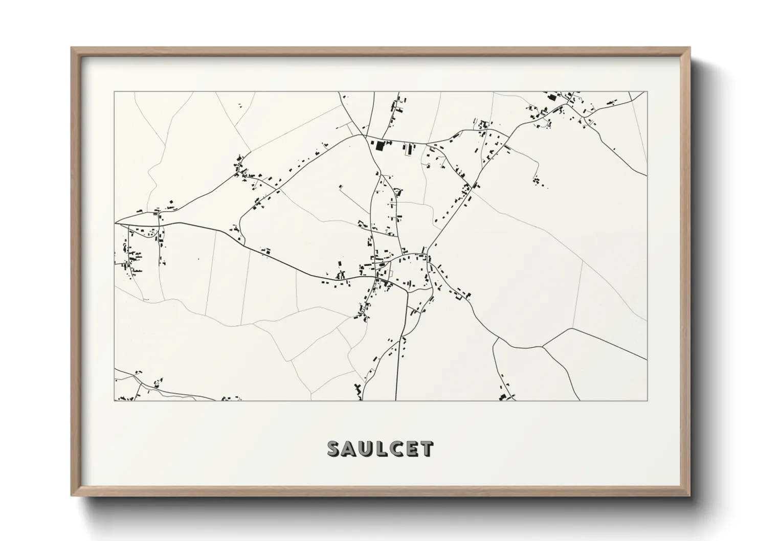 Une affiche de carte sur Saulcet