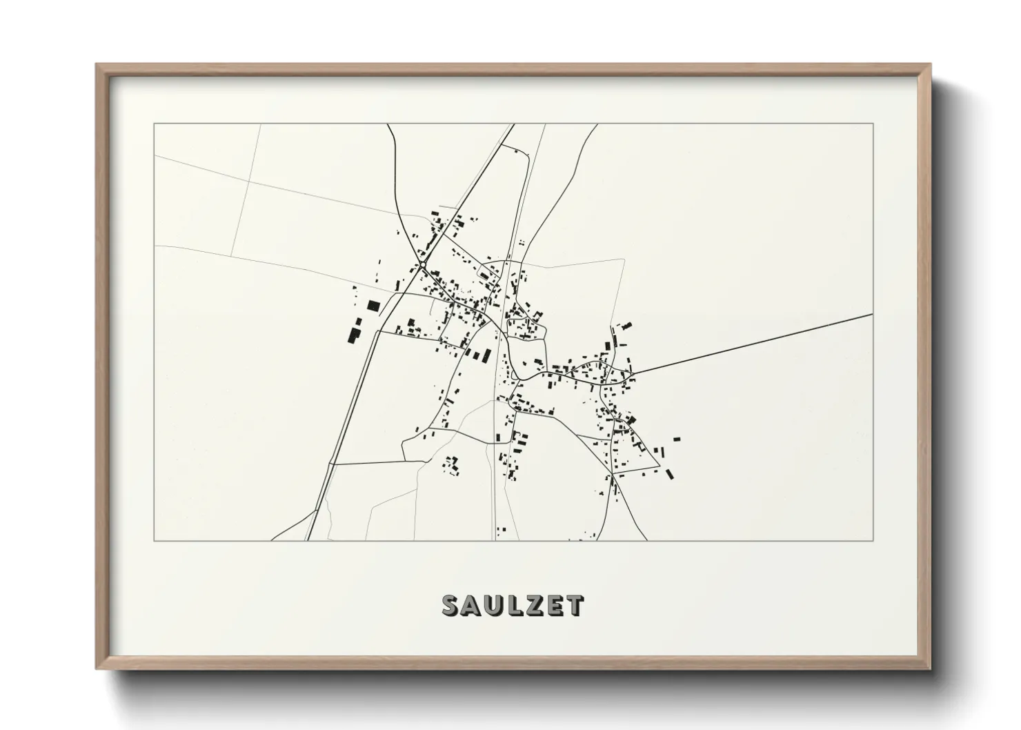 Une affiche de carte sur Saulzet