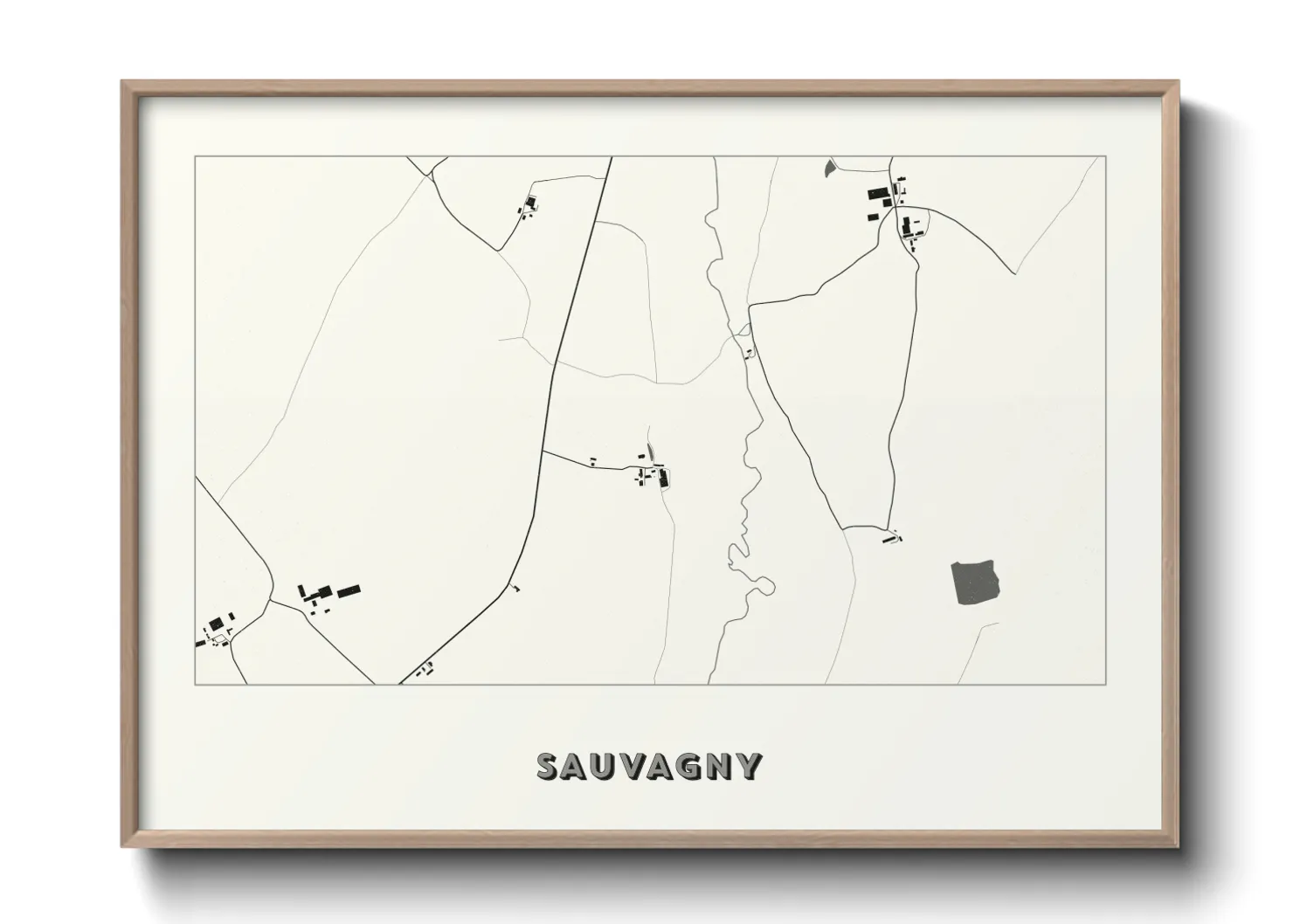 Une affiche de carte sur Sauvagny
