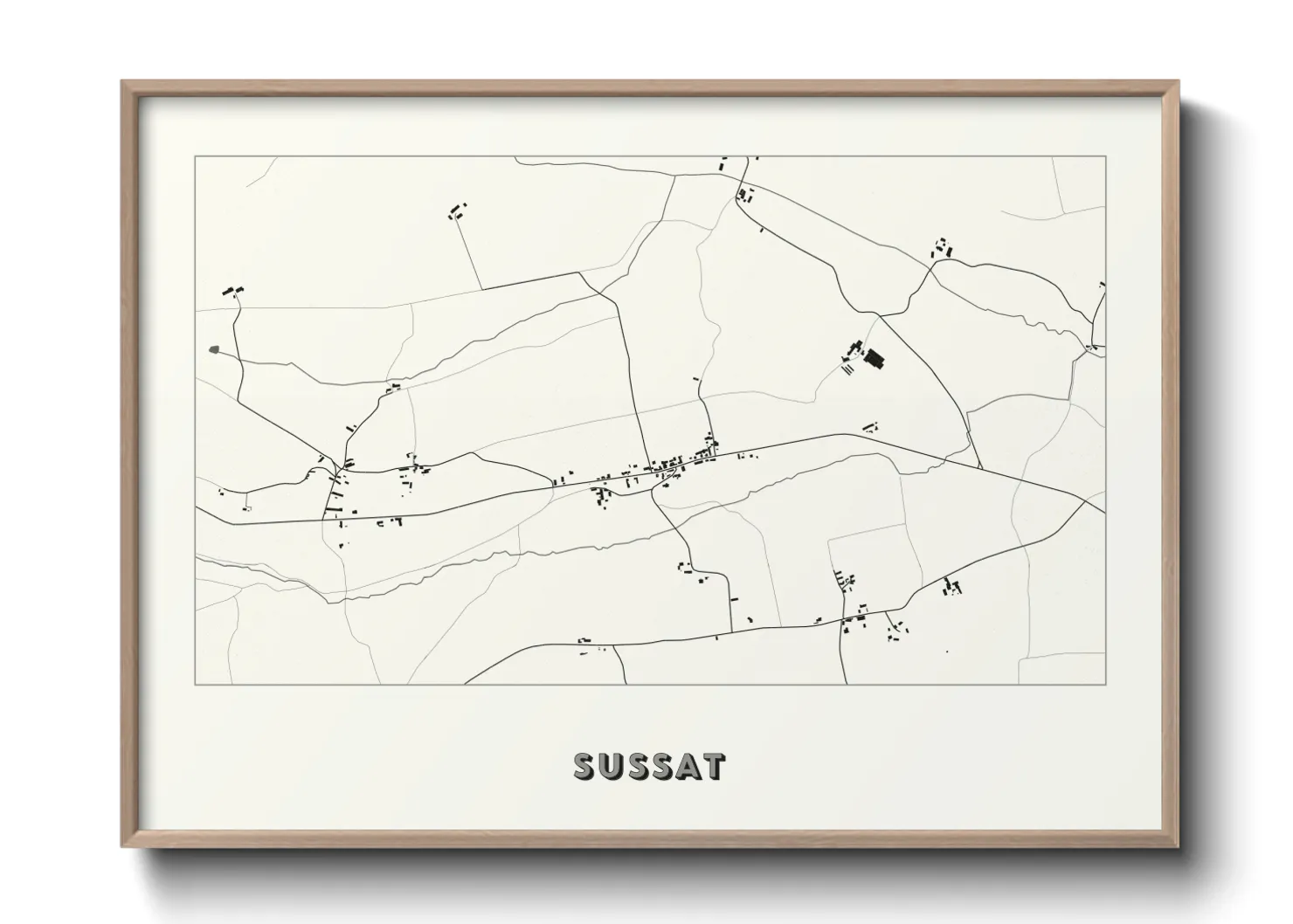 Une affiche de carte sur Sussat