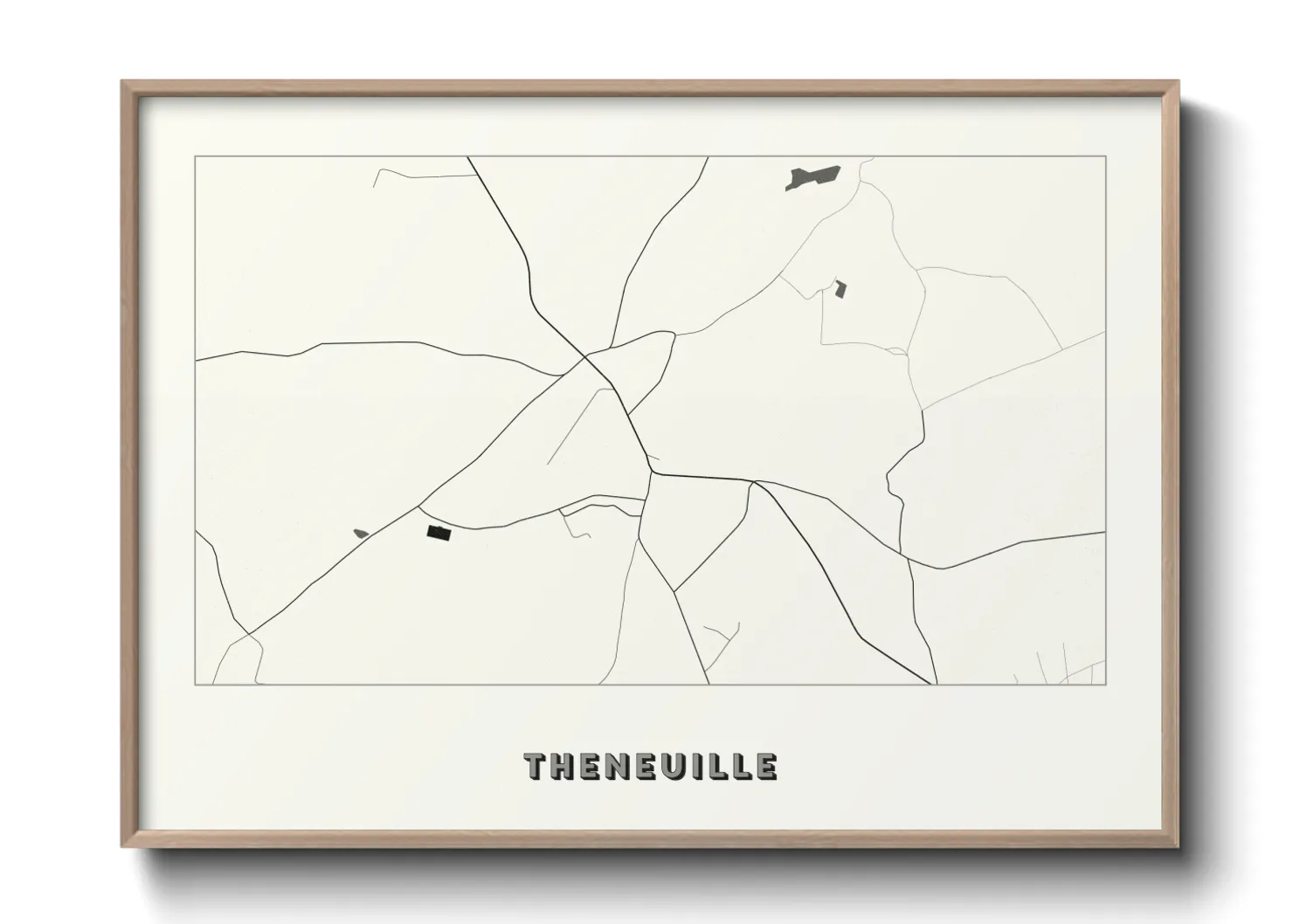 Une affiche de carte sur Theneuille