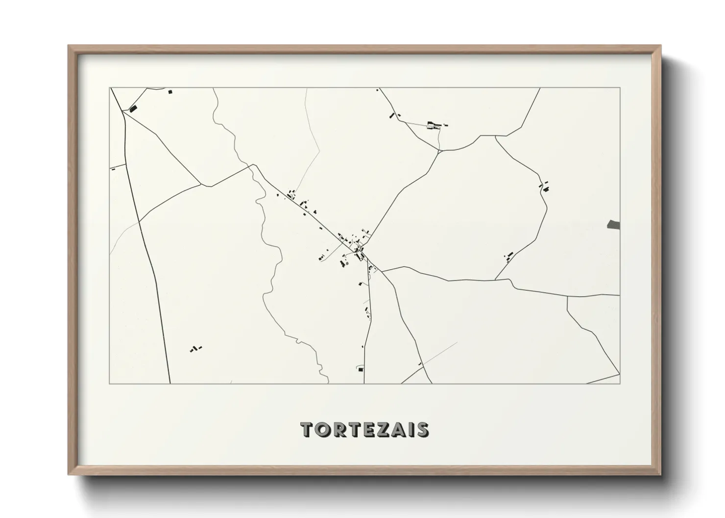 Une affiche de carte sur Tortezais