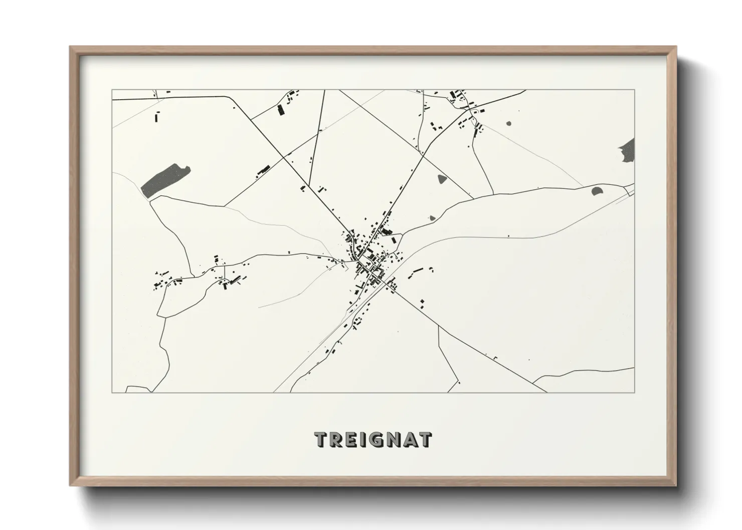 Une affiche de carte sur Treignat