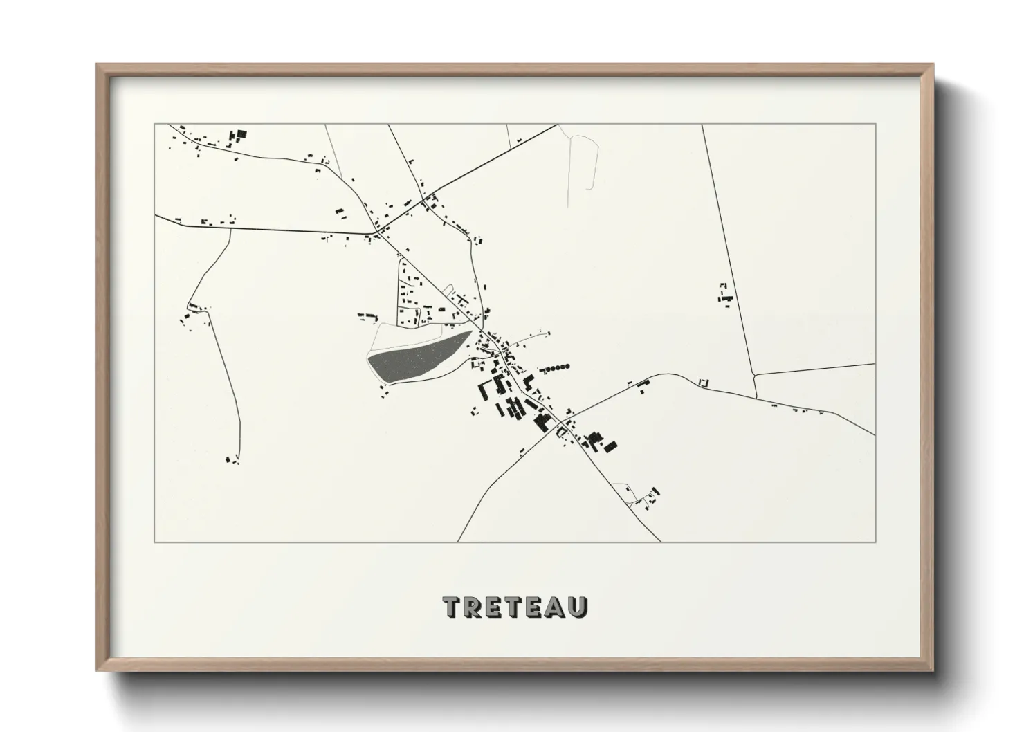 Une affiche de carte sur Treteau