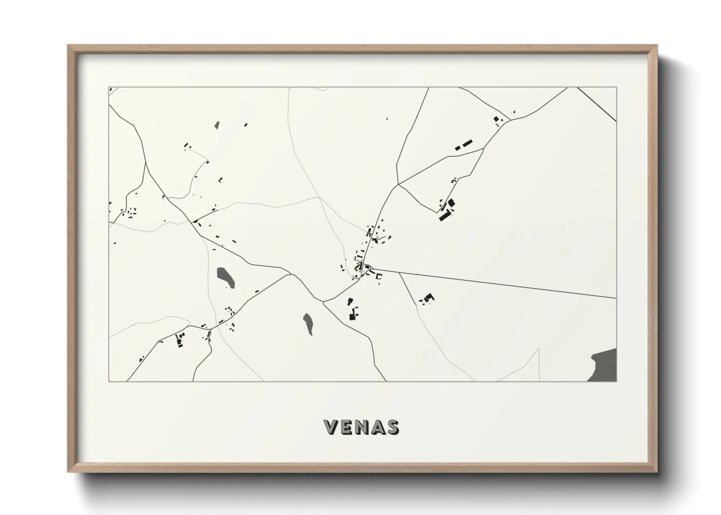 Une affiche de carte sur Venas