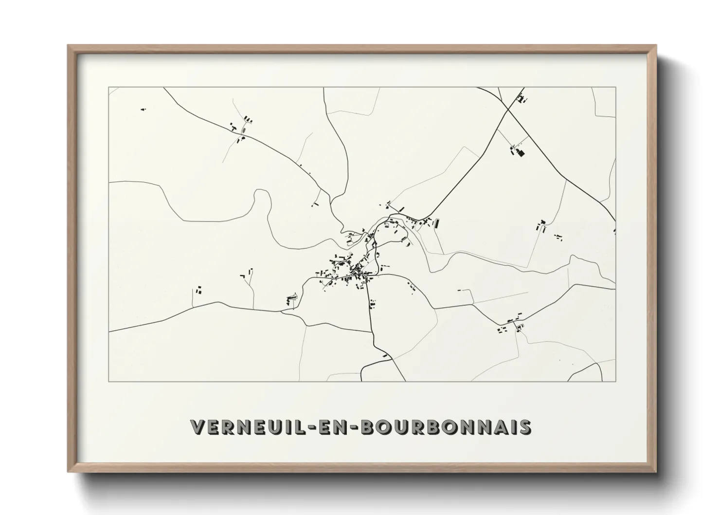 Une affiche de carte sur Verneuil-en-Bourbonnais