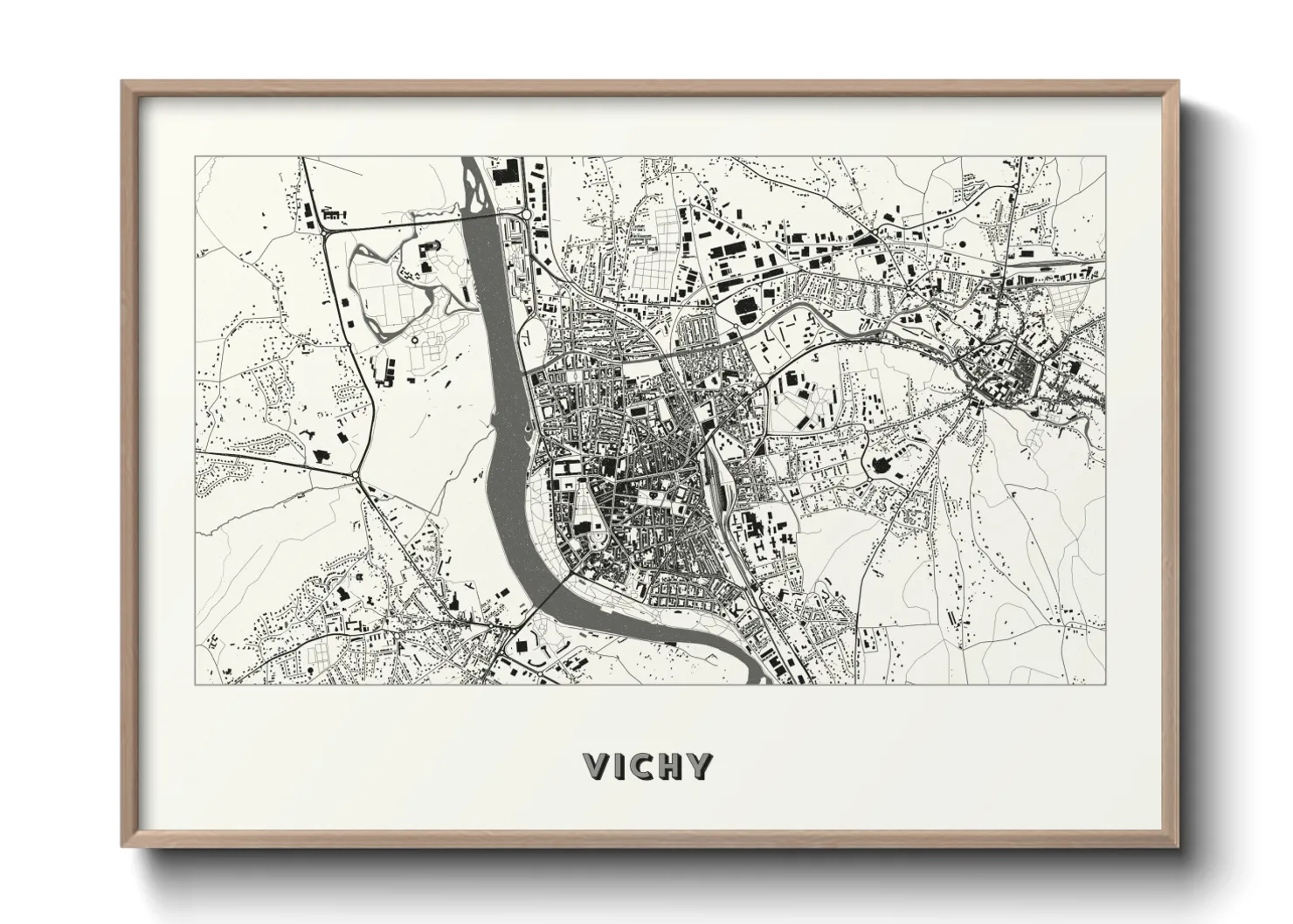 Une affiche de carte sur Vichy