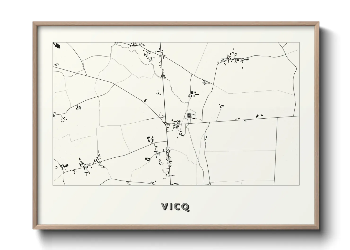 Une affiche de carte sur Vicq