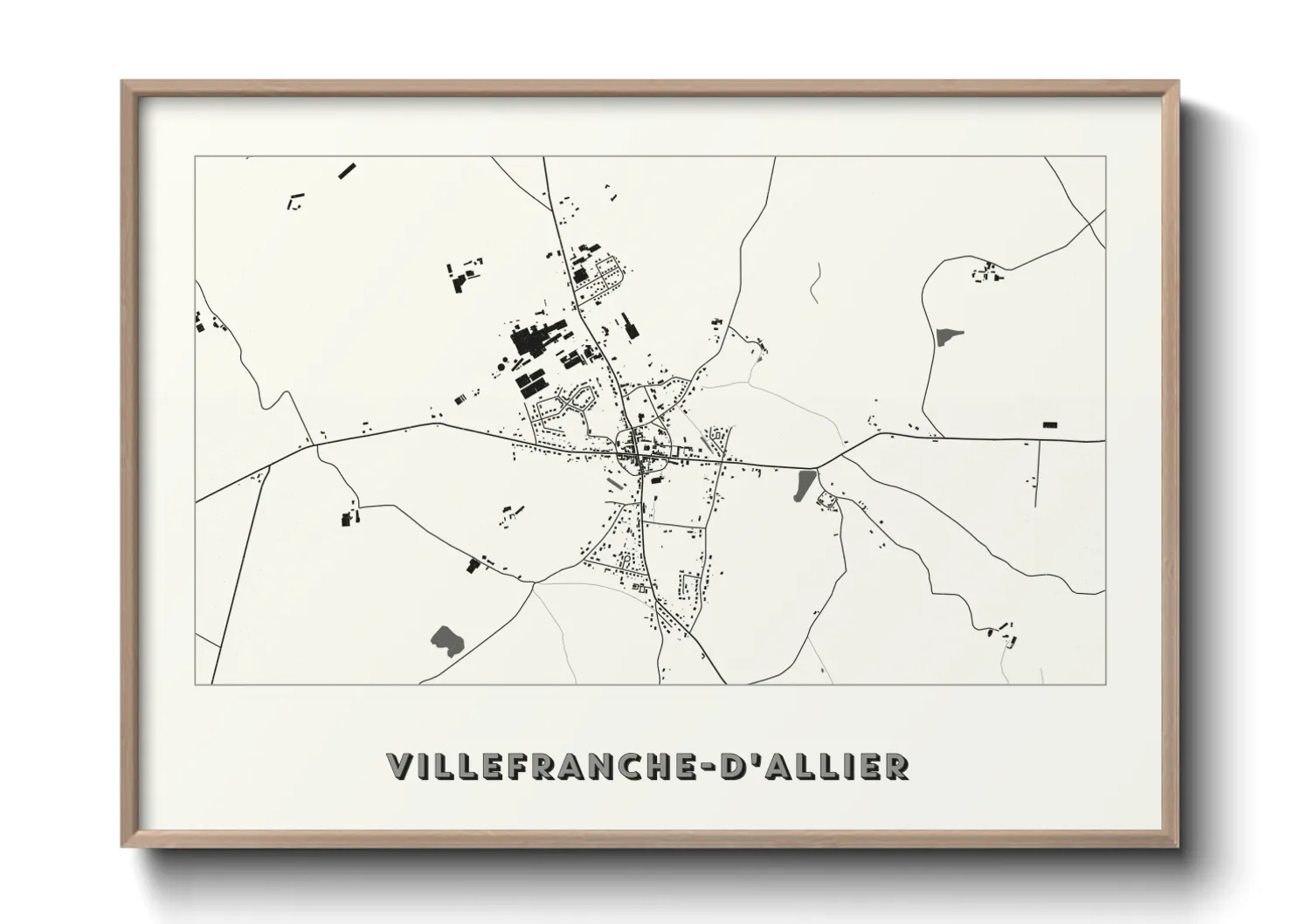 Une affiche de carte sur Villefranche-d'Allier