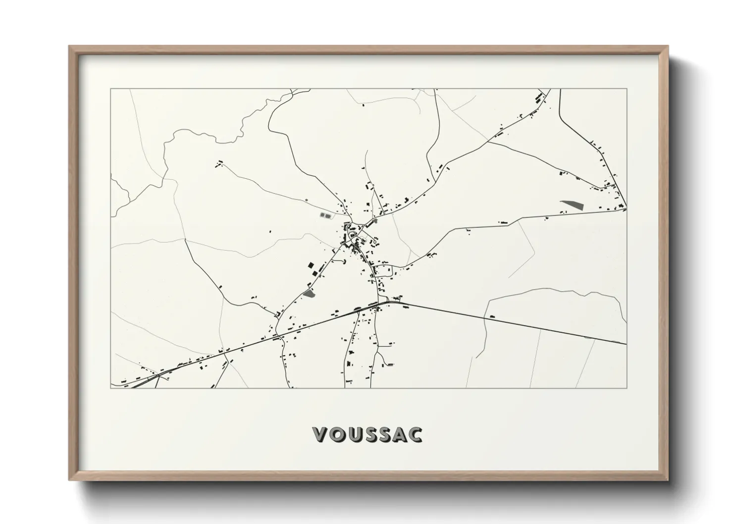 Une affiche de carte sur Voussac