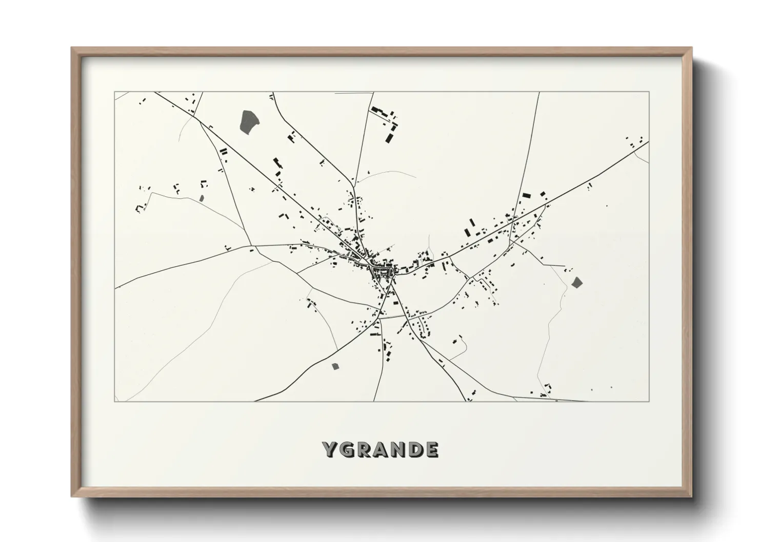 Une affiche de carte sur Ygrande