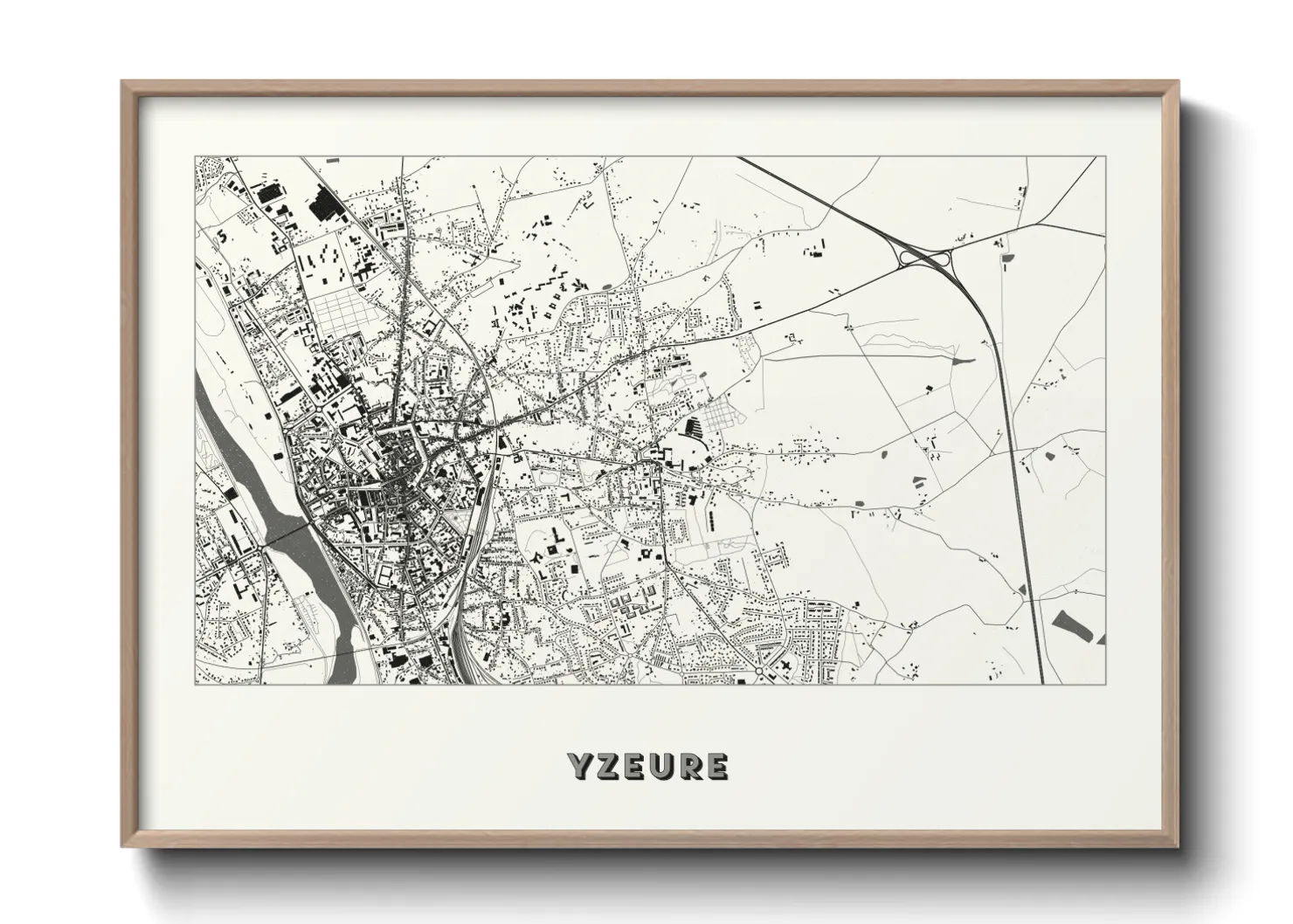 Une affiche de carte sur Yzeure