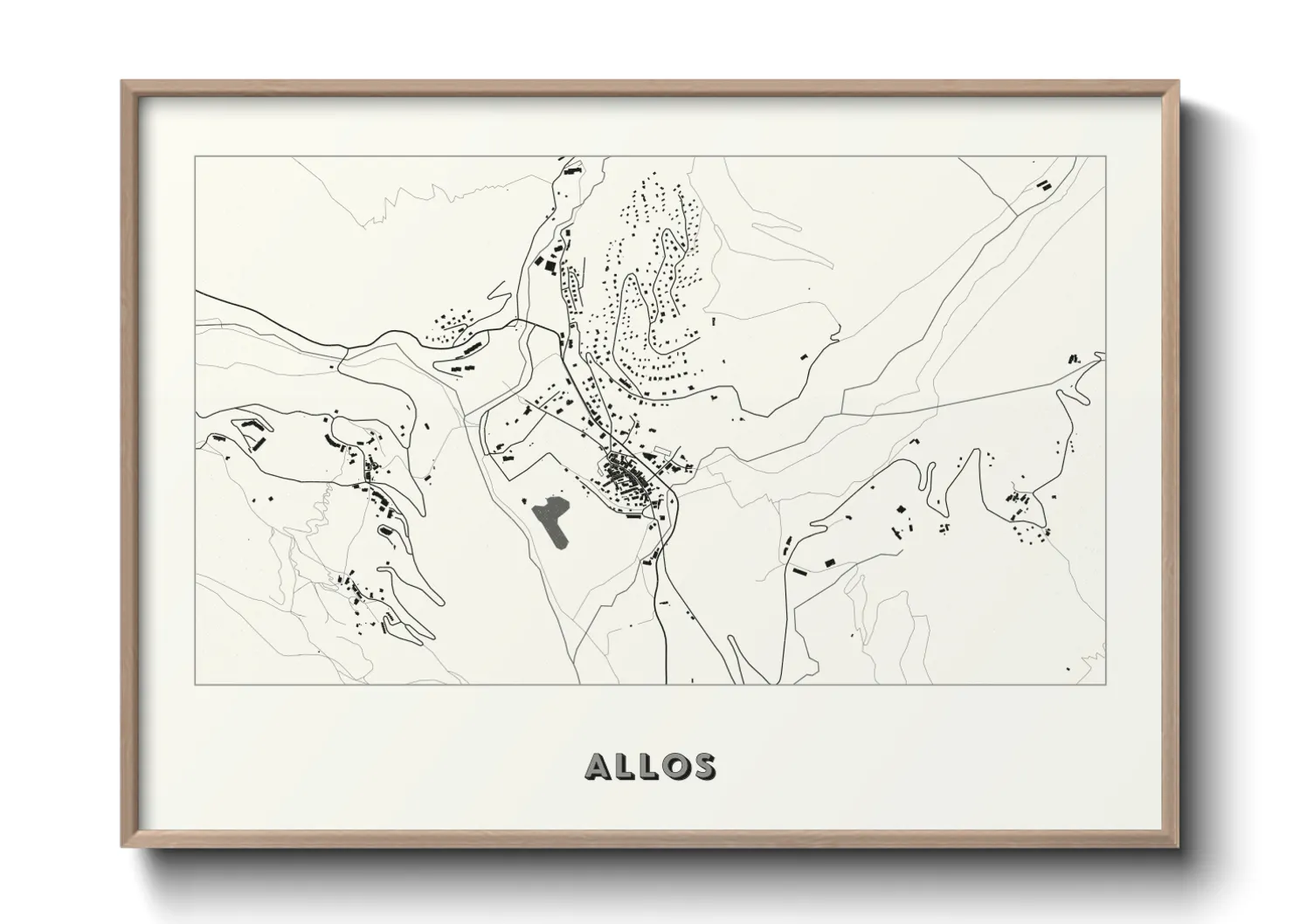 Une affiche de carte sur Allos