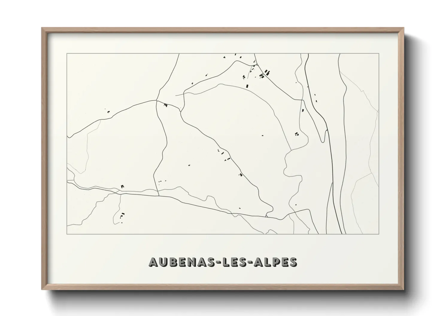 Une affiche de carte sur Aubenas-les-Alpes