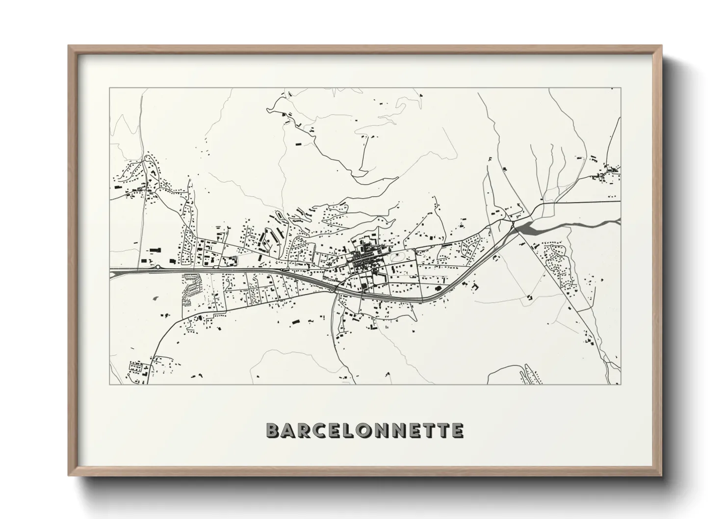 Une affiche de carte sur Barcelonnette
