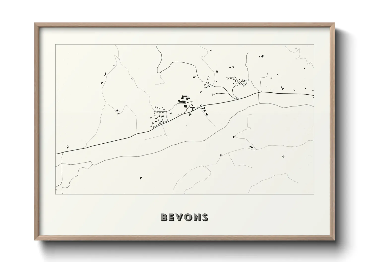 Une affiche de carte sur Bevons