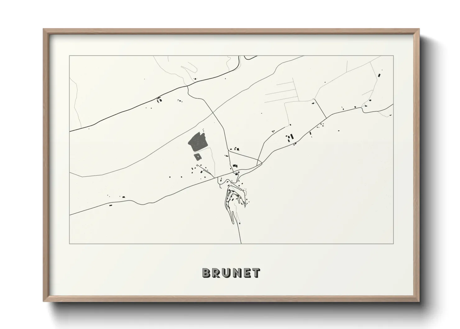 Une affiche de carte sur Brunet