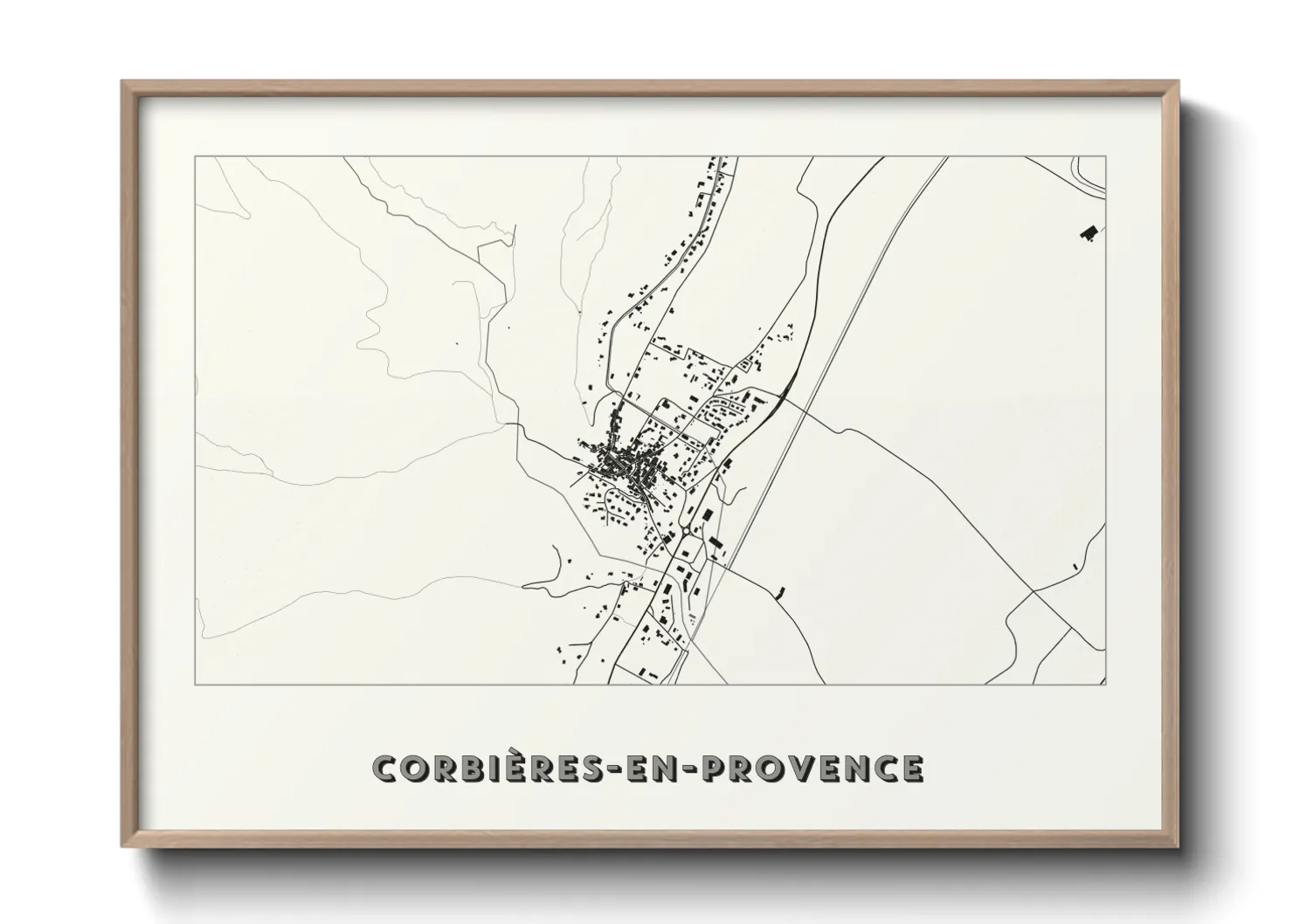 Une affiche de carte sur Corbières-en-Provence