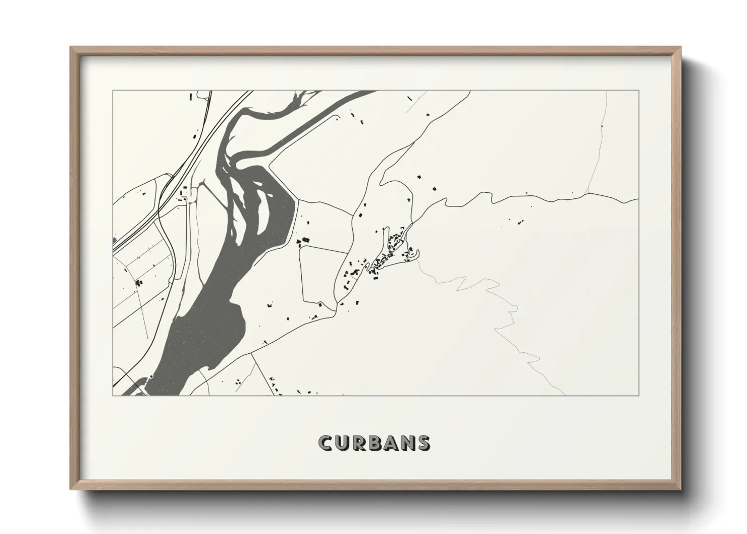 Une affiche de carte sur Curbans